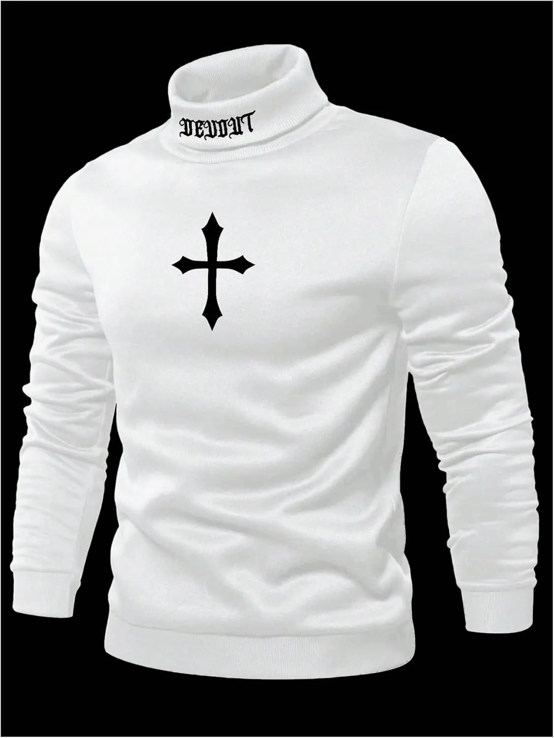 Men's Graphic Sweatshirts Gothic Turtleneck Long Sleeve Pullover Top