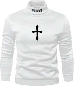 Men's Graphic Sweatshirts Gothic Turtleneck Long Sleeve Pullover Top