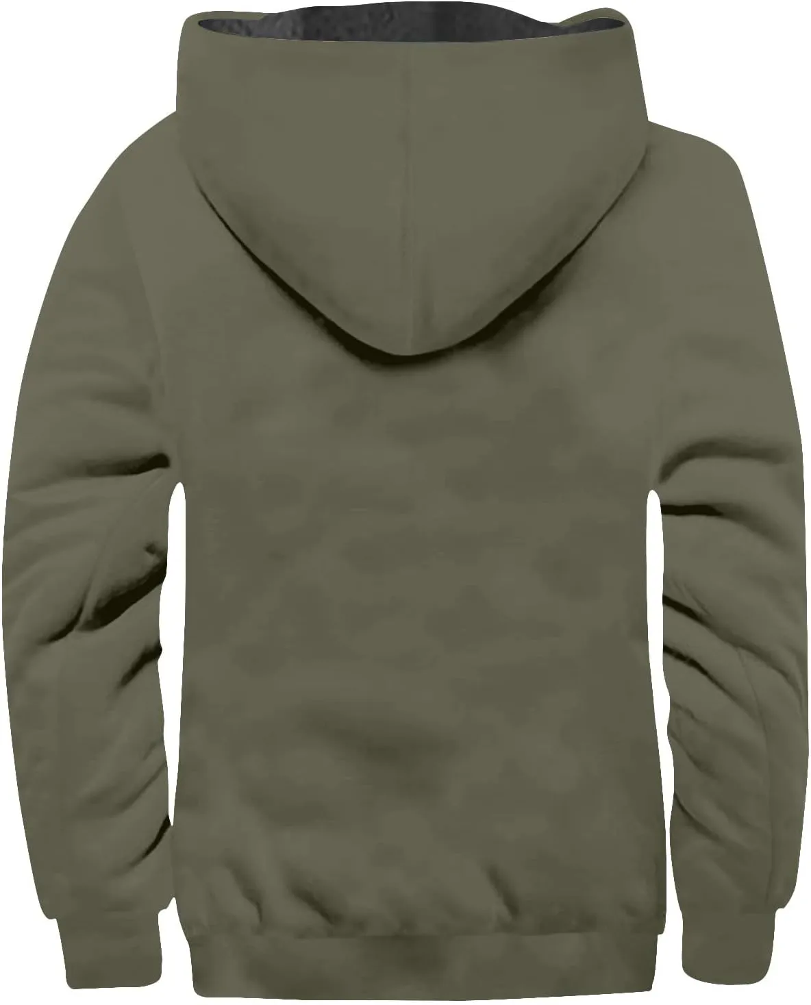 Mens Heavyweight Winter Hoodie Jacket Stylish Zip Up Warm Fleece Sherpa Lined Coats With Pockets, S-8XL