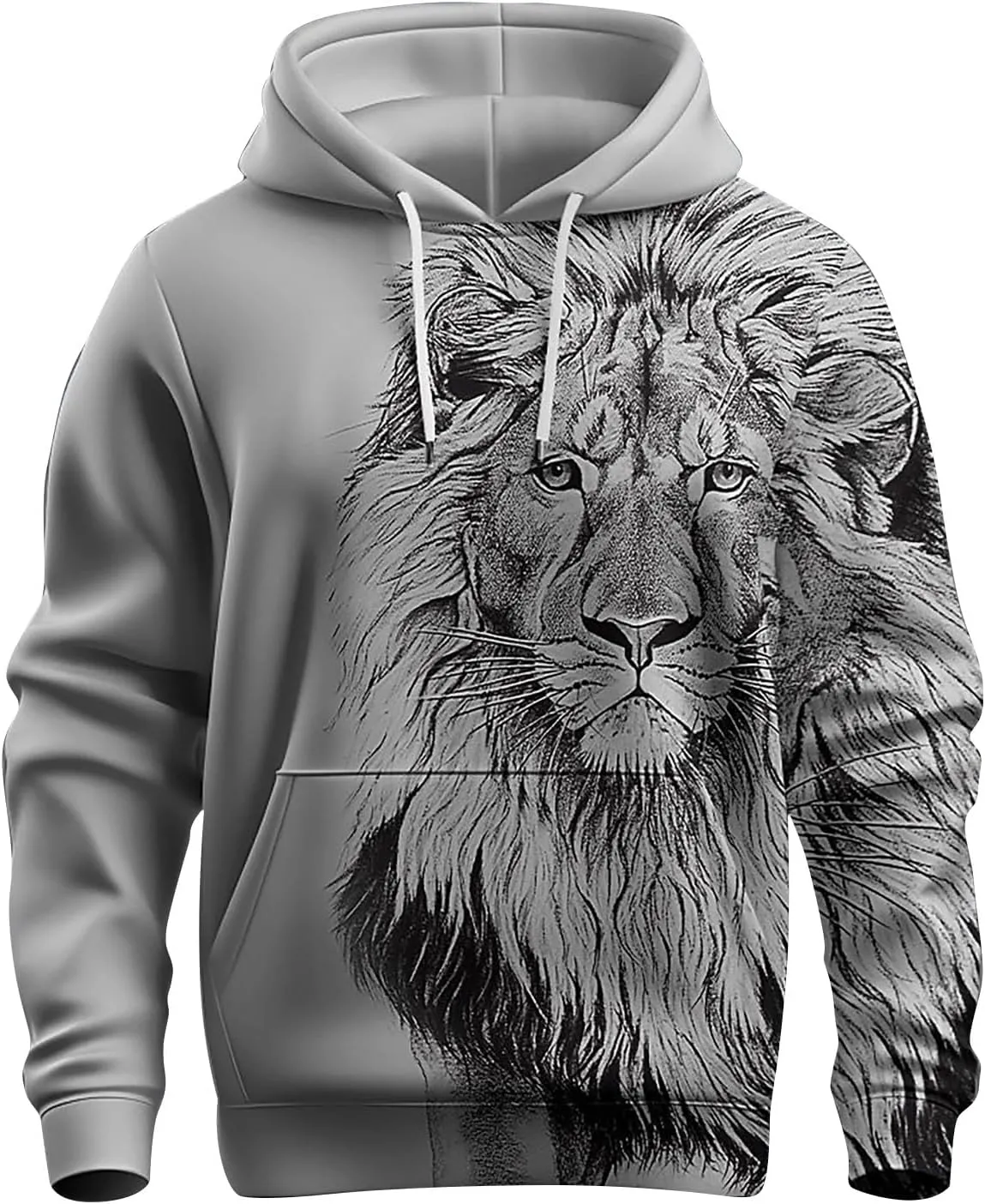 Mens Hoodie Blouse Shirt Autumn And Winter Leisure Hooded Sweater Solid Color Sweater Soft Top Blouse Hoodies For