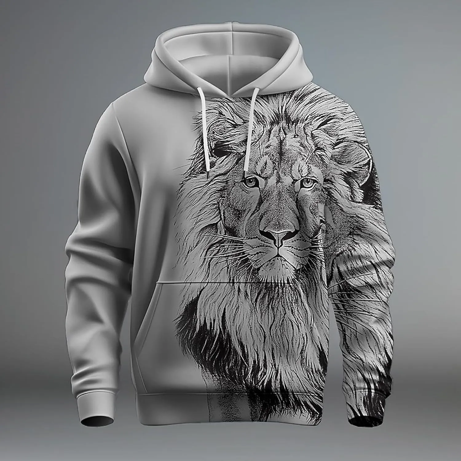 Mens Hoodie Blouse Shirt Autumn And Winter Leisure Hooded Sweater Solid Color Sweater Soft Top Blouse Hoodies For
