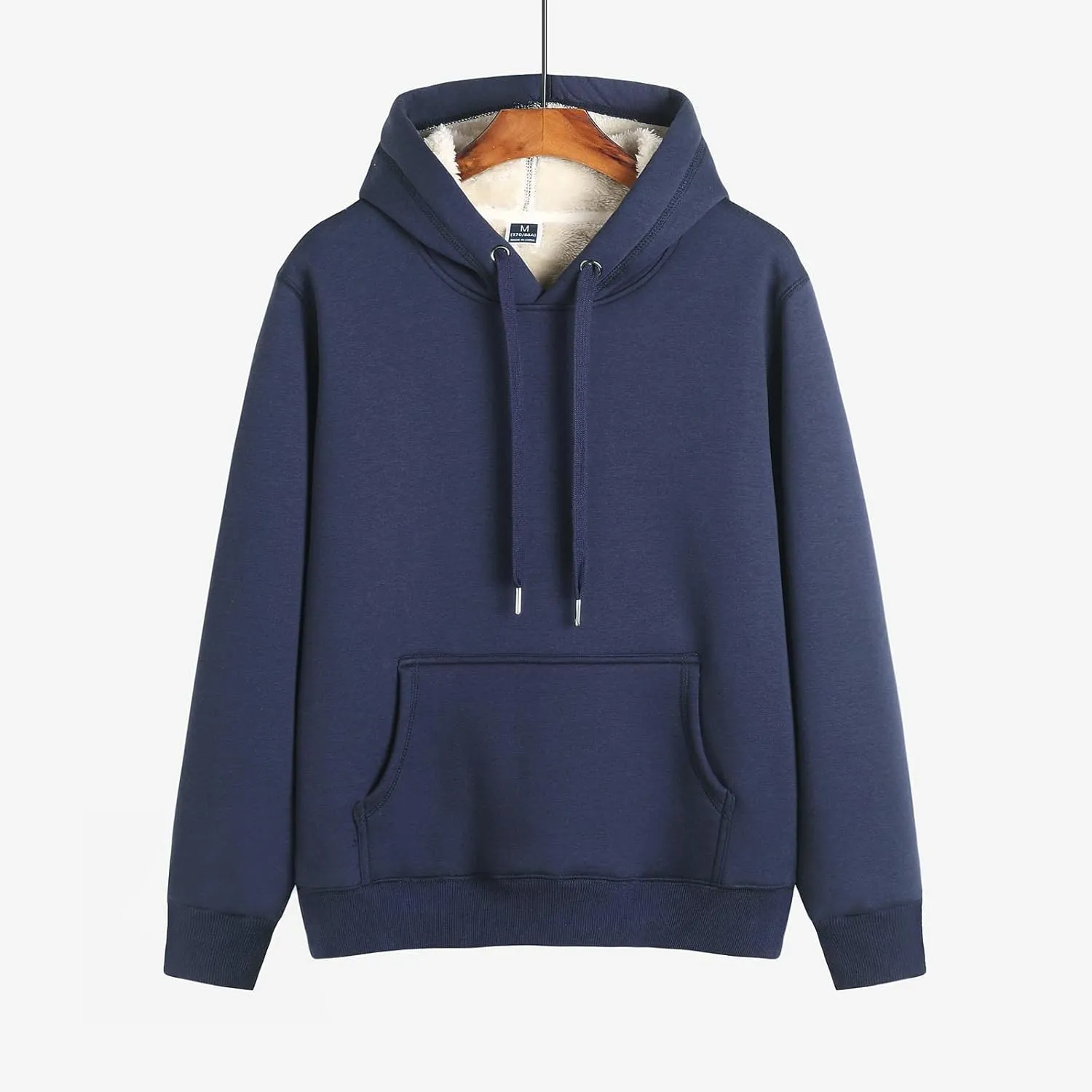 Mens Hoodie Men's Hooded Drawstring Sweater Solid Color Thickened Plush Jacket Men Hoodies Pullover