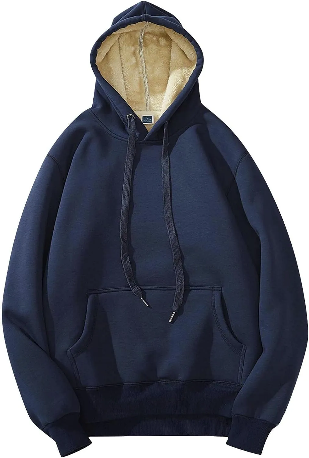 Mens Hoodie Men's Hooded Drawstring Sweater Solid Color Thickened Plush Jacket Men Hoodies Pullover