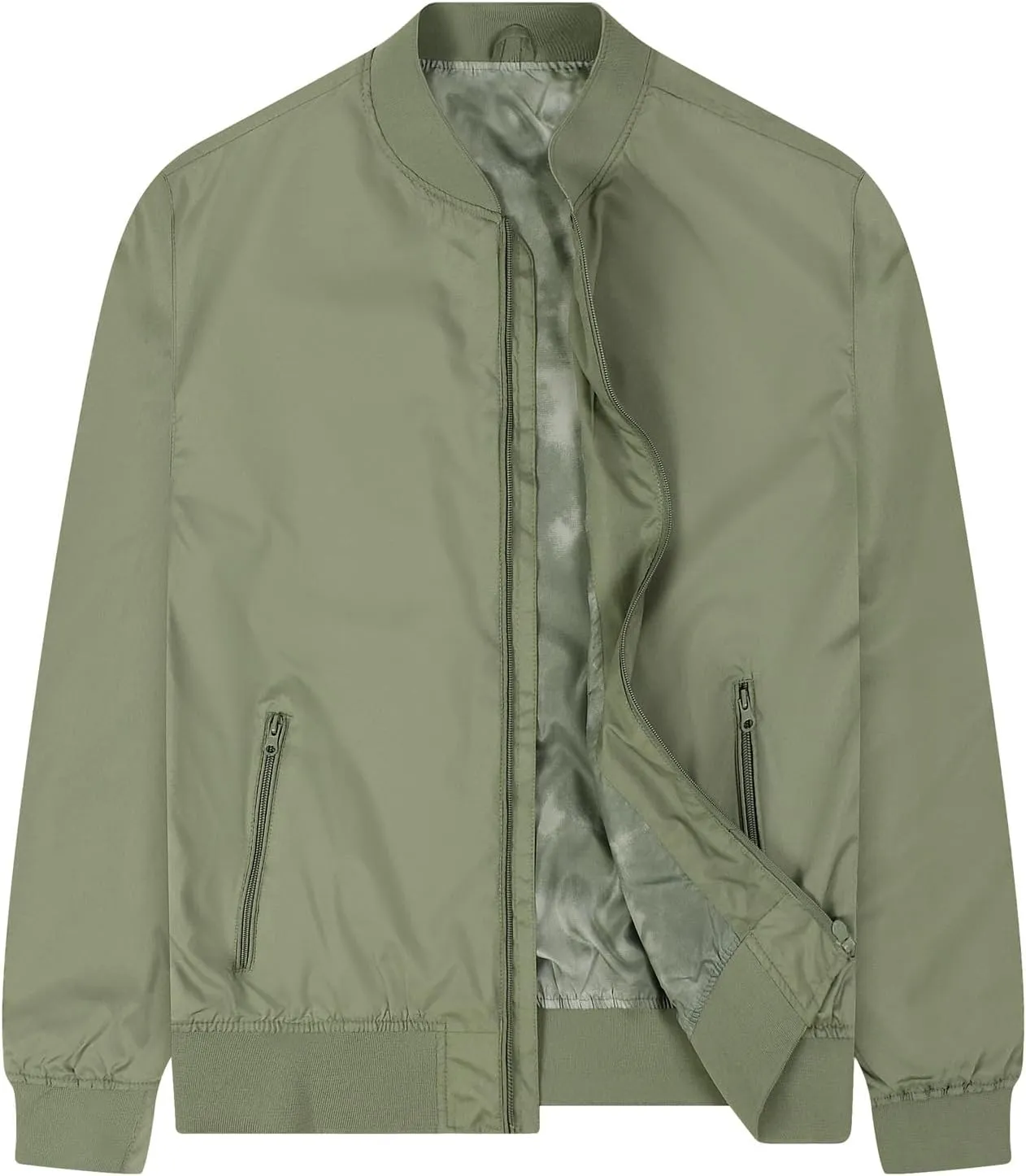 Men's Lightweight Bomber Jacket Spring Fall Causal Fashion Flight Windbreaker Golf Light Jacket Windproof Zip Up Coat