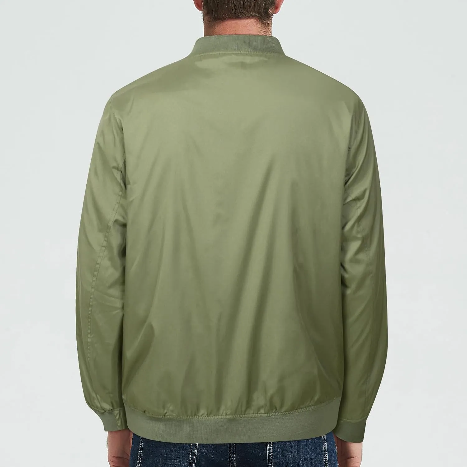 Men's Lightweight Bomber Jacket Spring Fall Causal Fashion Flight Windbreaker Golf Light Jacket Windproof Zip Up Coat
