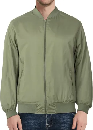 Men's Lightweight Bomber Jacket Spring Fall Causal Fashion Flight Windbreaker Golf Light Jacket Windproof Zip Up Coat