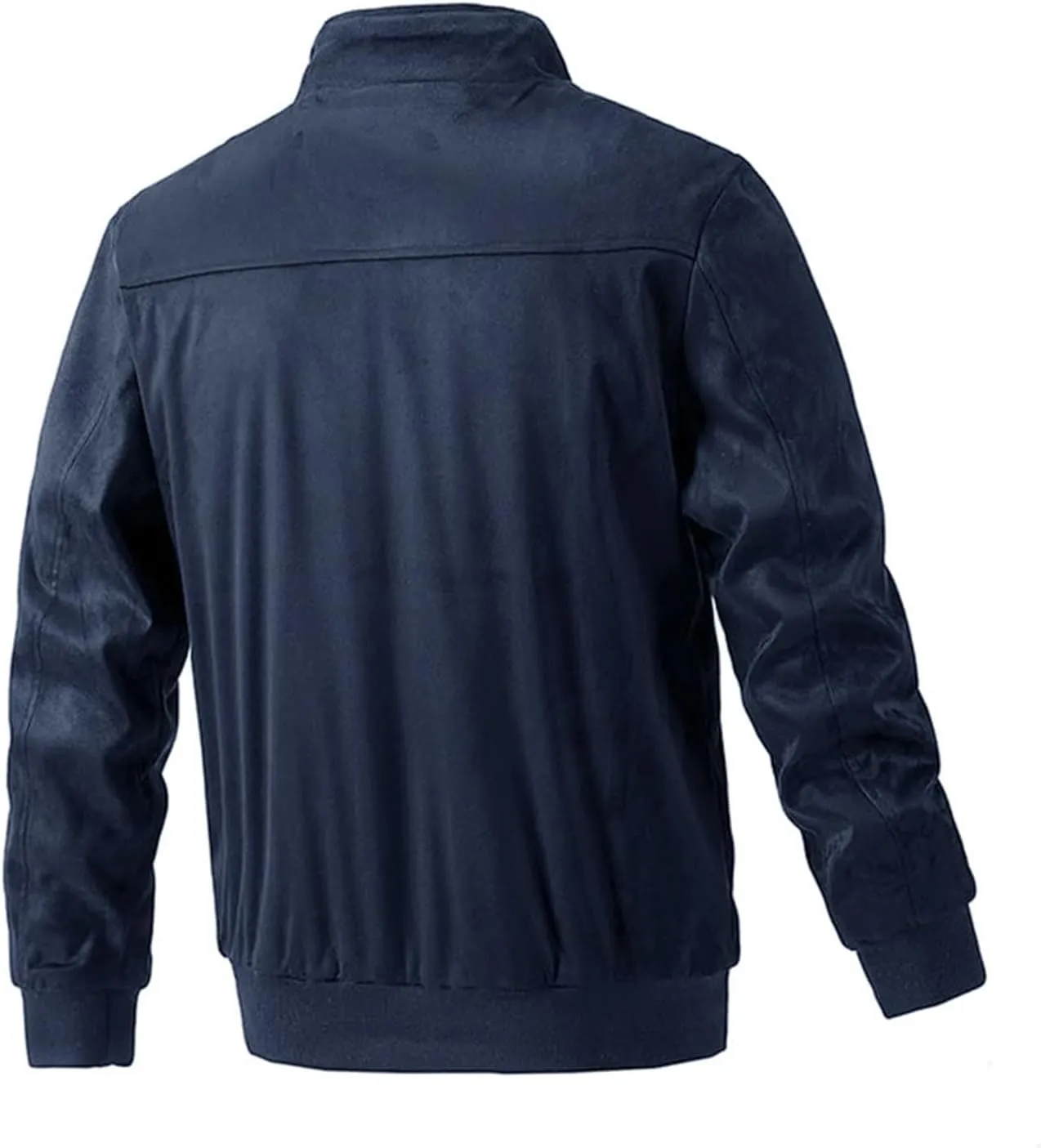 Mens Lightweight Fleece Bomber Jacket, Long Sleeve Varsity Jacket, Warm Cotton Cargo Work Jacket with Fleece Lining