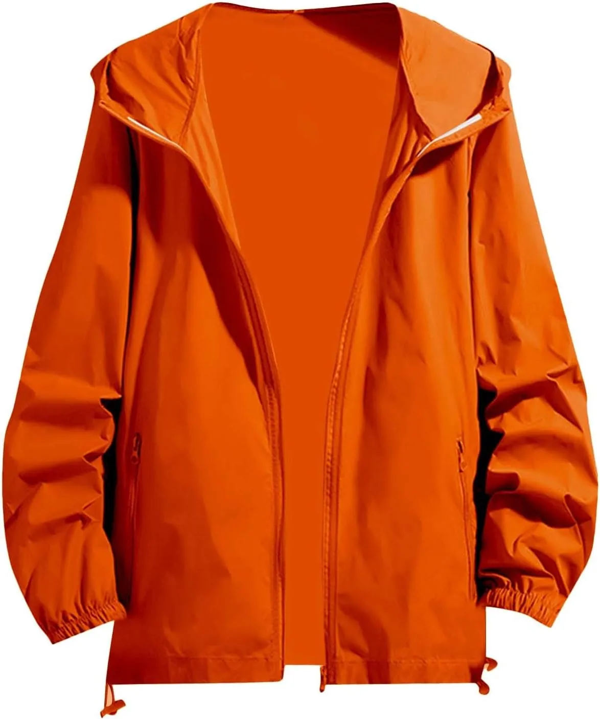 Mens Lightweight Zipper Jackets Outdoor Fishing Full Zip Long Sleeve Hoodie Breathable Casual Jackets Zipper Pockets