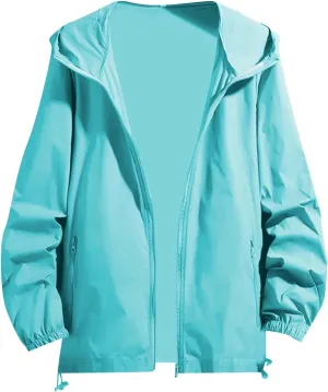 Mens Lightweight Zipper Jackets Outdoor Fishing Full Zip Long Sleeve Hoodie Breathable Casual Jackets Zipper Pockets