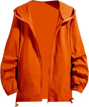 Mens Lightweight Zipper Jackets Outdoor Fishing Full Zip Long Sleeve Hoodie Breathable Casual Jackets Zipper Pockets