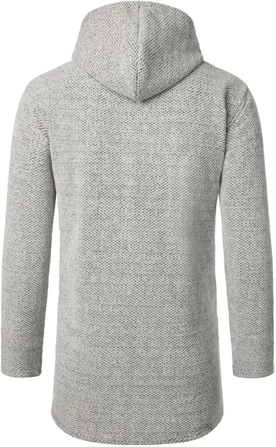 Men's Long Cardigan Hoodies Full-Zip Fleece Lined Sweaters Knit Regular Fit Casual Sweater Hooded Coat with Pocket