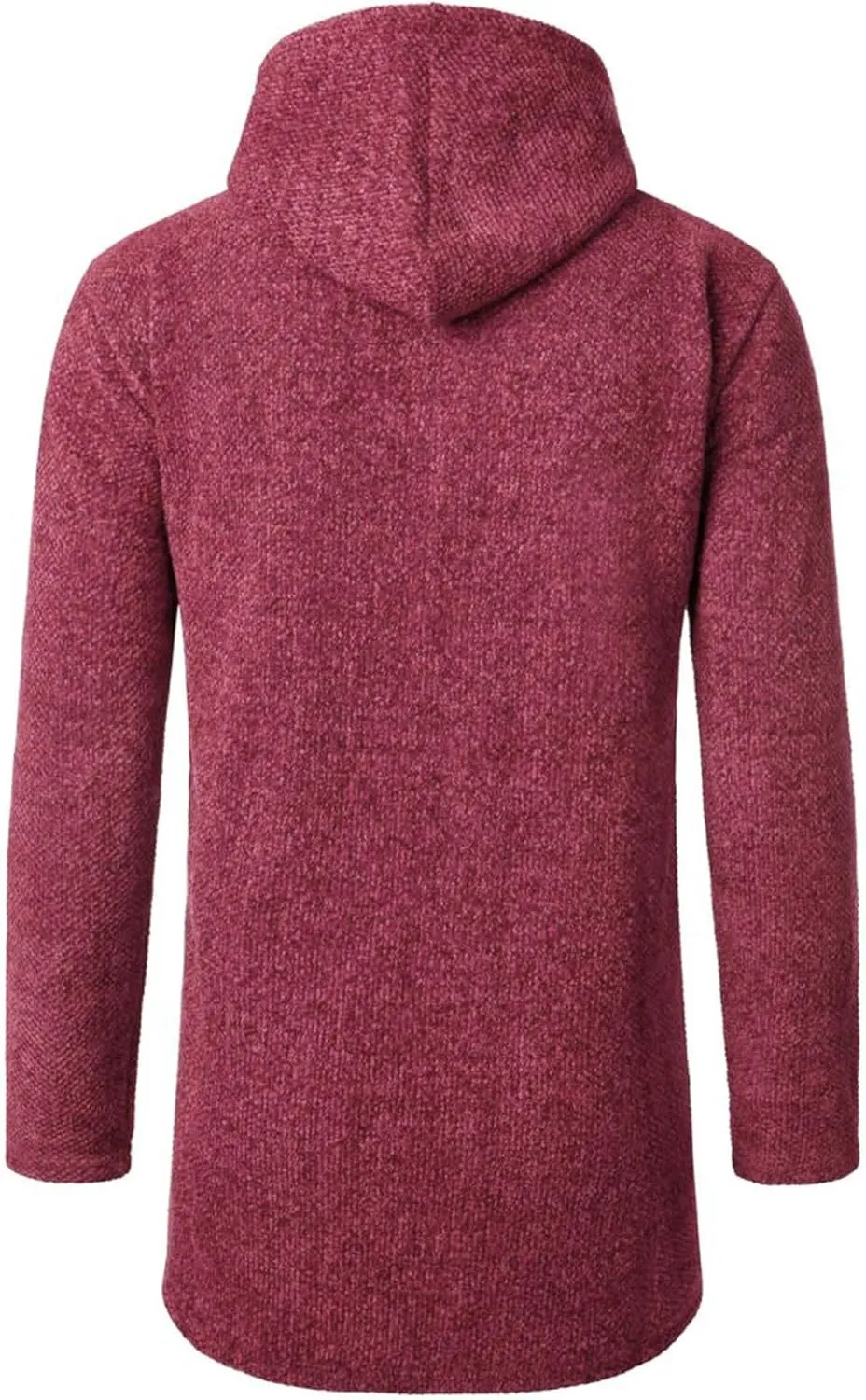 Men's Long Cardigan Hoodies Full-Zip Fleece Lined Sweaters Knit Regular Fit Casual Sweater Hooded Coat with Pocket
