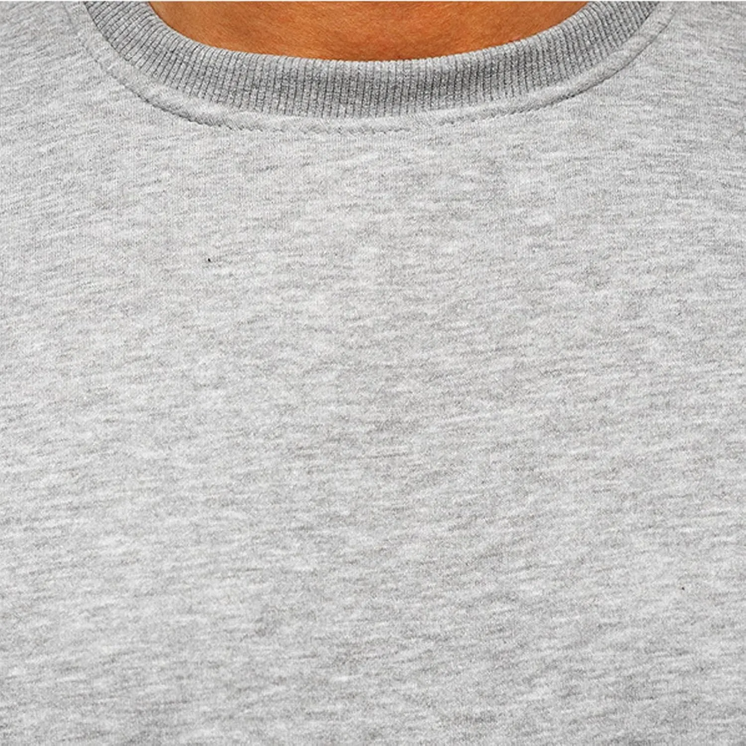 Mens Long Sleeve Round Neck Tops Solid Sweatshirts Pullover Sweatshirt Fall Winter Warm Fleece Sweatshirt Tops