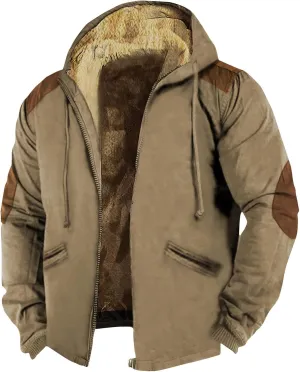 Men's Loose Novelty Coats Long Sleeve Zipper Hooded Soft Elegant Coat Climbing Jacket for Men
