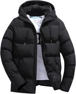Men's Puffer Jackets Warm Puffy Lightweight Down Jacket Windproof Packable Quilted Coat Hoodless Winter Parka