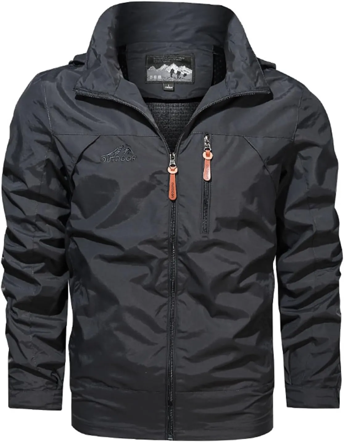 Men's Raincoat Hoodie Soft Shell Rain Jacket Waterproof Hooded Hiking Raincoats Lightweight Windbreaker Outwear Men