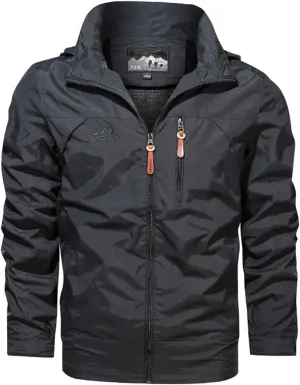 Men's Raincoat Hoodie Soft Shell Rain Jacket Waterproof Hooded Hiking Raincoats Lightweight Windbreaker Outwear Men