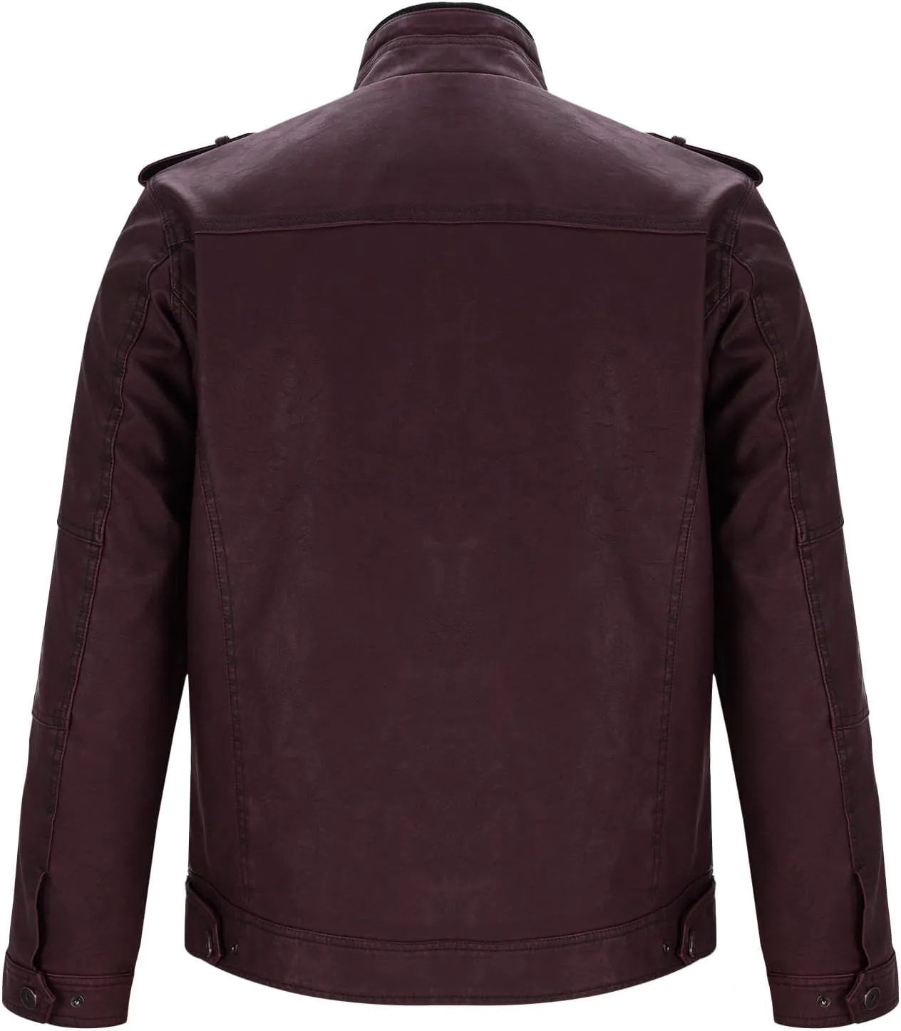 Mens Slim Fit Faux Leather Jacket with Pocket Zip Up Windbreaker PU Leather Jackets Racer Motorcycle Biker Jacket