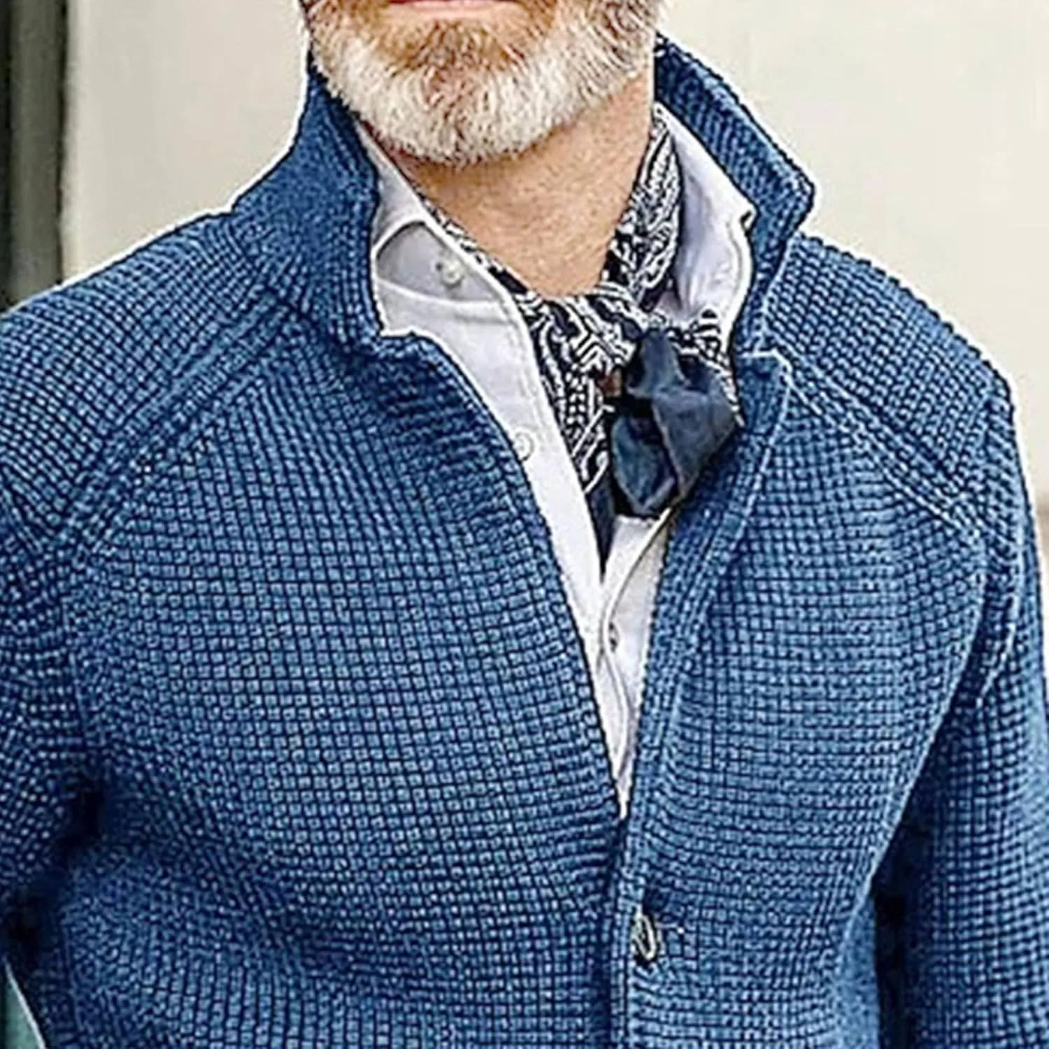 Mens Stand Collar Cardigan Sweaters Knit Textured Sweater Button Down Cardigans