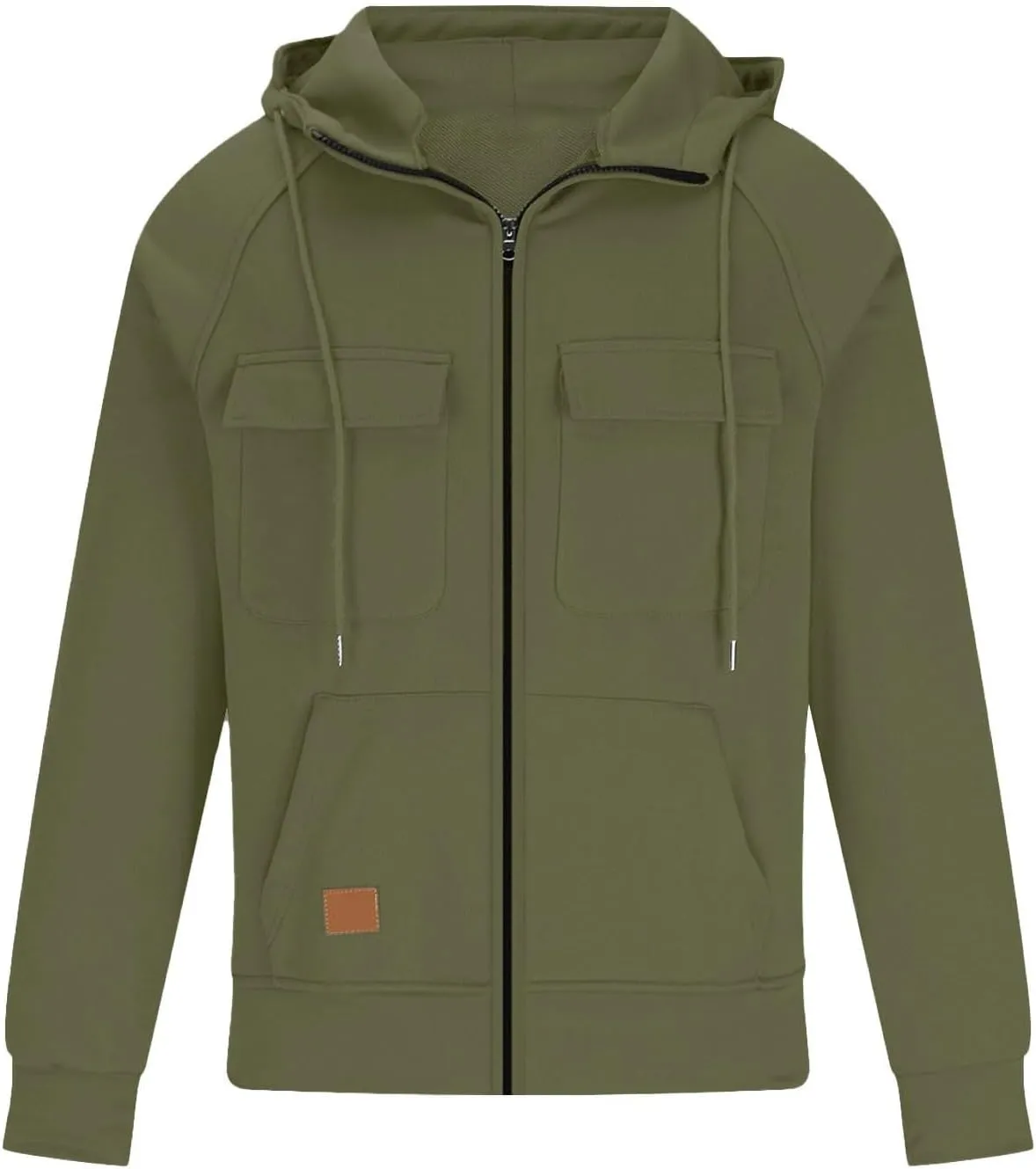Mens Sweater Winter Top Blouse Slim Casual Solid Soft Top Coat Long Sleeve Hooded Sweatshirt Top Jacket Zip Up Plain
