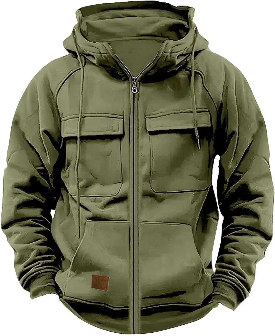 Mens Sweater Winter Top Blouse Slim Casual Solid Soft Top Coat Long Sleeve Hooded Sweatshirt Top Jacket Zip Up Plain