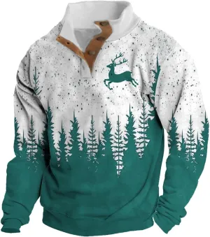 Mens Sweatshirt Corduroy Tactical Henley Shirts Zippered Cotton Christmas Sweater Crewneck Sweatshirts Lightweight