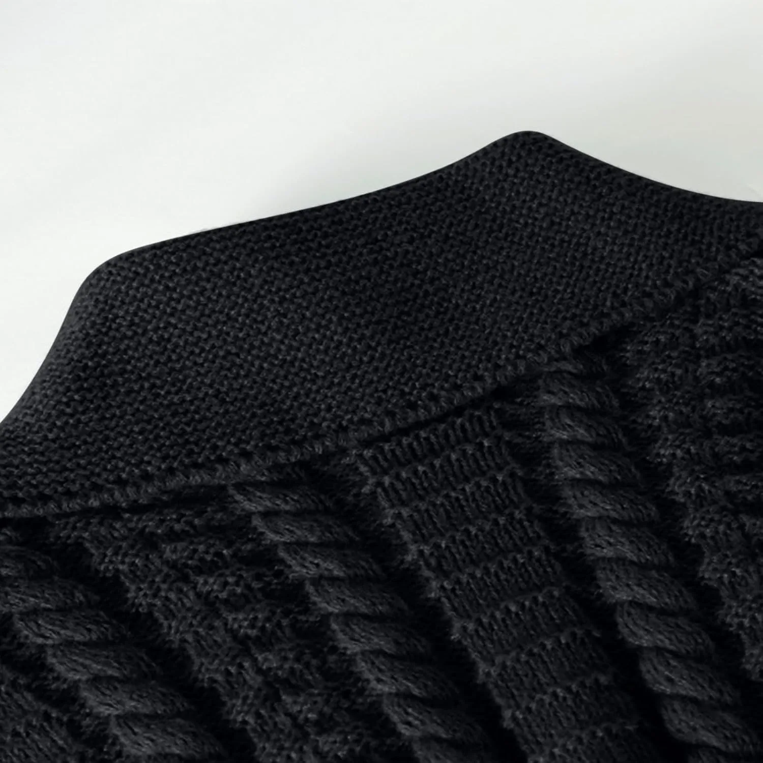 Men's Twisted Knit Sweater Cardigan Fashion Shawl Collar Button Down Long Sleeves Soft Comfy Sweater Jacket Tops