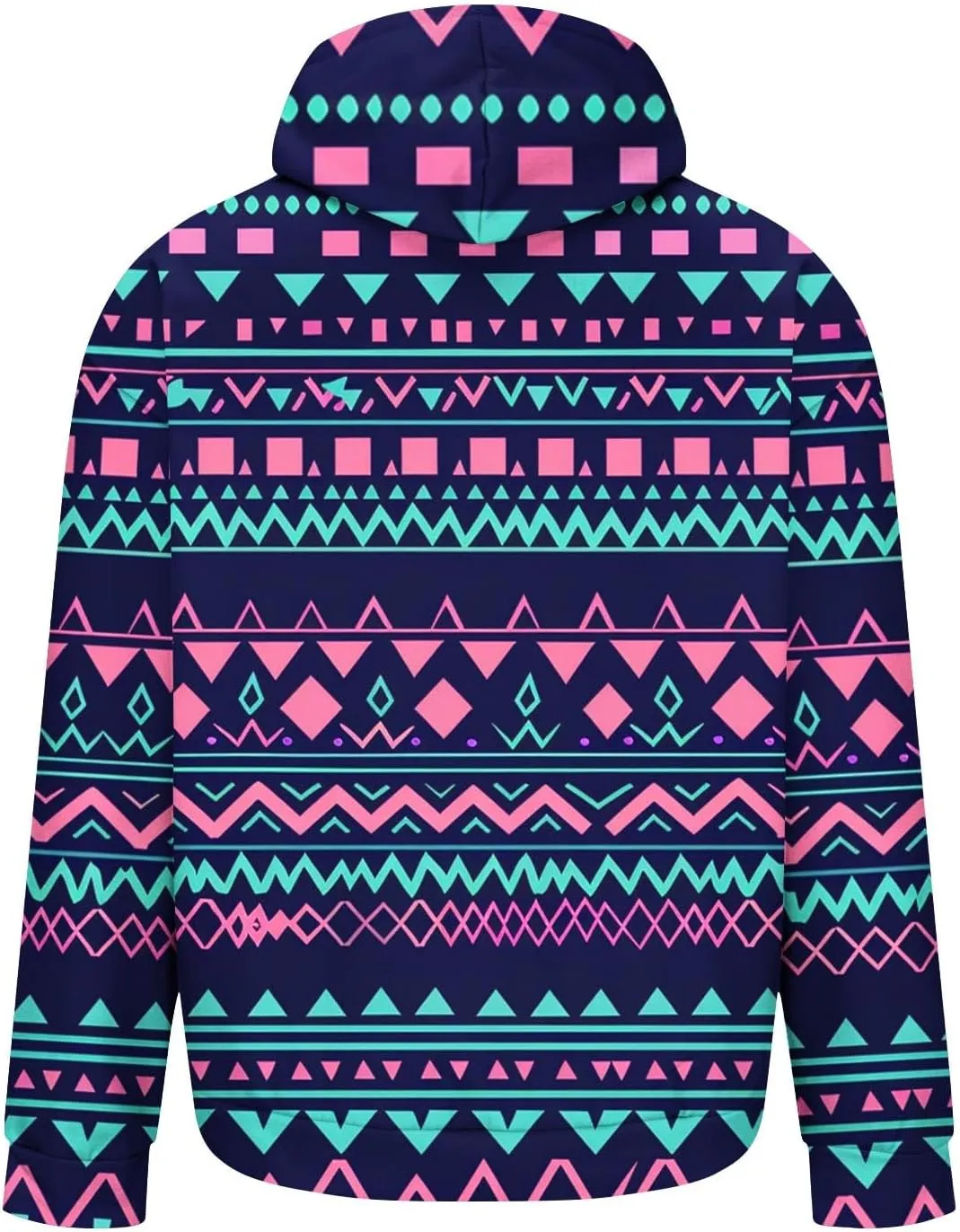 Men's Vintage Western Hoodies Aztec Ethnic Printed Tops Long Sleeve Tribal Ethnic Print Hooded Sweatshirts