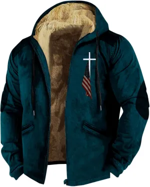 Men's Warm Thick Hoodies Fleece Sherpa Lined Hooded Jacket Heavyweight Zip up Coats Winter Workout Soft Sweatshirt