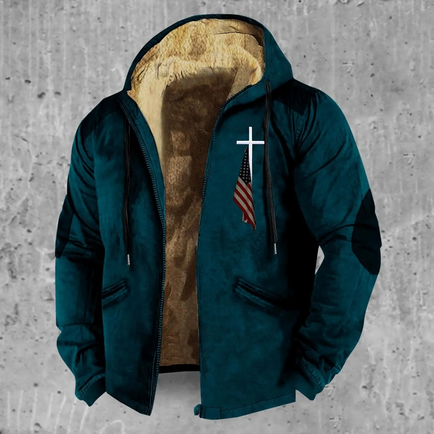 Men's Warm Thick Hoodies Fleece Sherpa Lined Hooded Jacket Heavyweight Zip up Coats Winter Workout Soft Sweatshirt