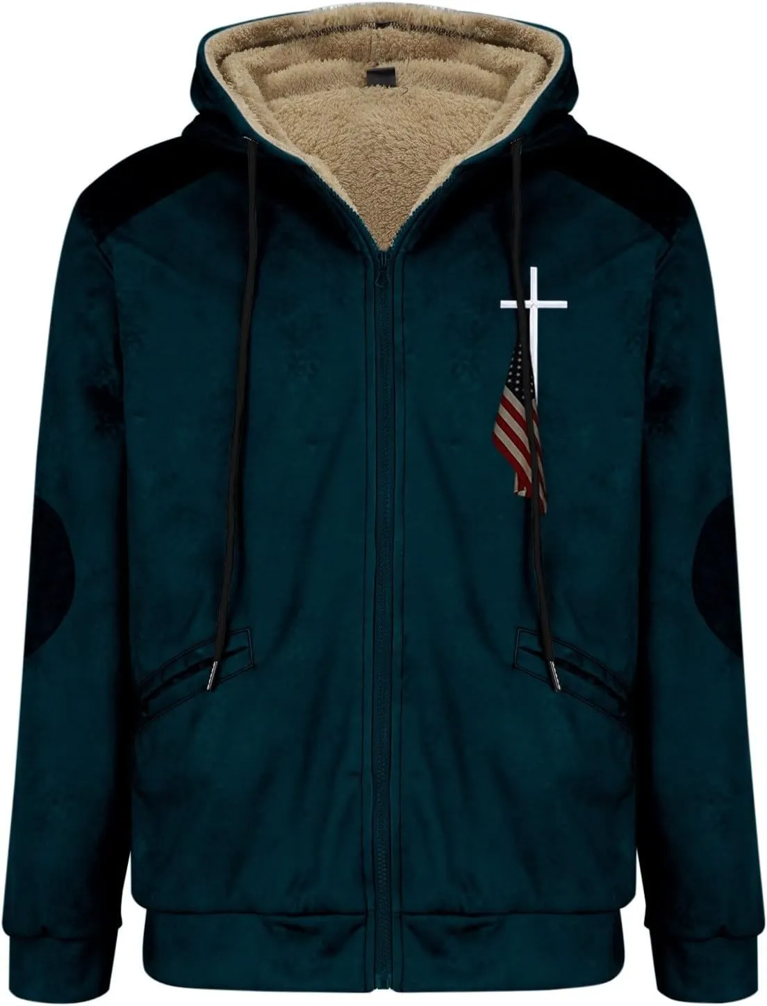 Men's Warm Thick Hoodies Fleece Sherpa Lined Hooded Jacket Heavyweight Zip up Coats Winter Workout Soft Sweatshirt