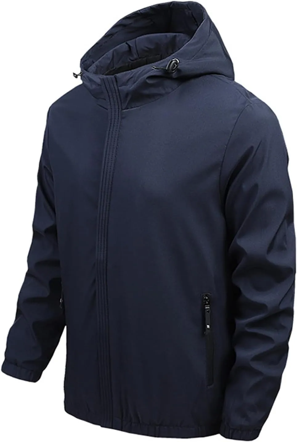 Men's Waterproof Jacket Hooded Windproof Mountain Windbreaker Casual Hiking Outdoor Sports Coats with Zipper Pocket