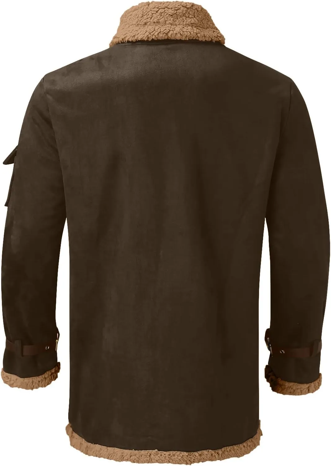 Mens Winter Coats, Mens Sherpa Fleece Lined Faux Leather Jacket Heavyweight Zip Up Bomber Jackets Vintage Winter Coats
