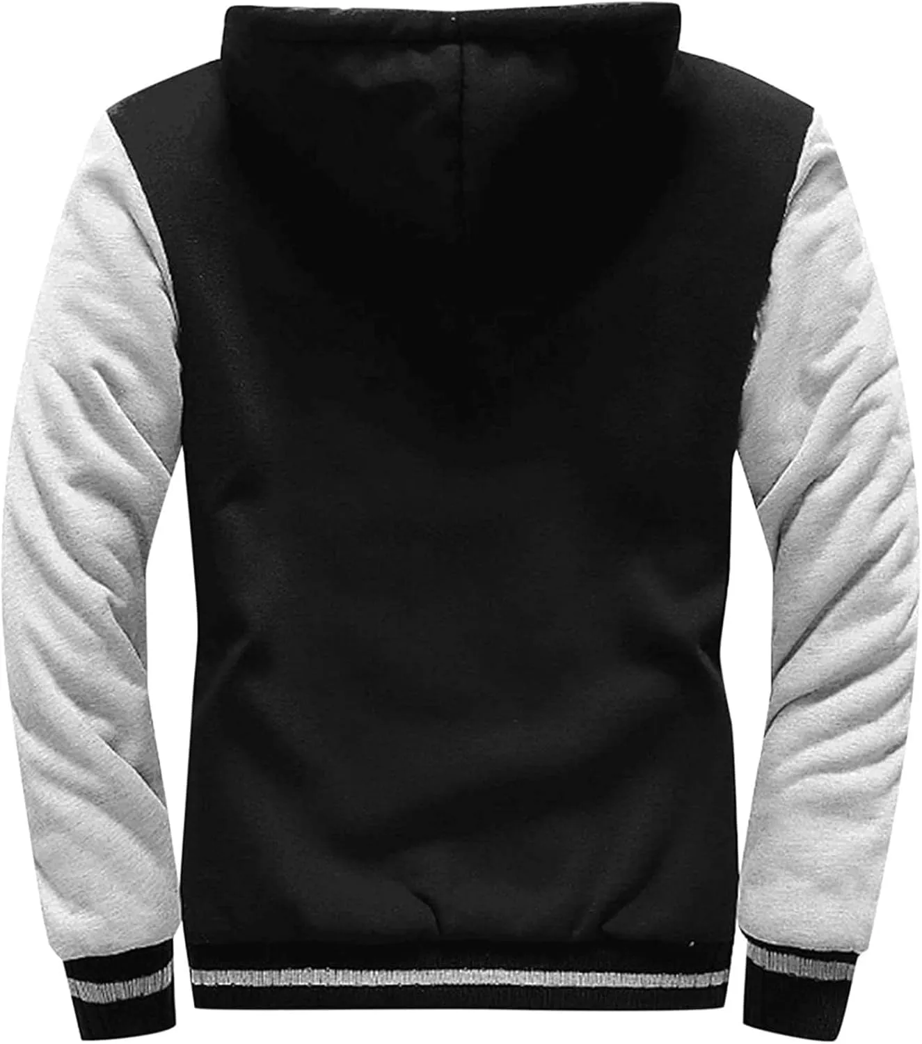Men's Zip Up Hoodie Wool Warm Thick Coats Heavyweight Winter Sweatshirt Comfy Fleece Lined Hoodie Jacket Hooded Coat