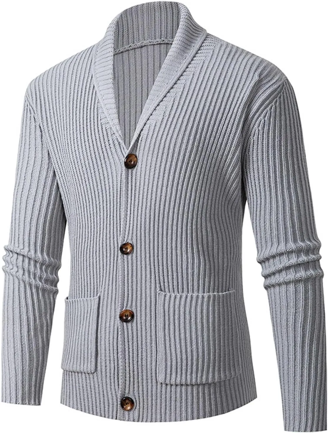 Oversized Cardigan Sweaters for Men Button Down Long Sleeve Knitted Slim Fit Sweaters Fall Winter Classic Active Sportswear