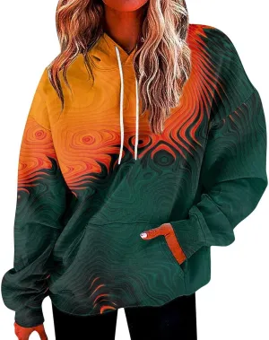 Oversized Hoodies For Women,2024 Fall Trendy Print Graphic Hoodies Casual Pullover Tops Long Sleeve Y2K Sweatshirt