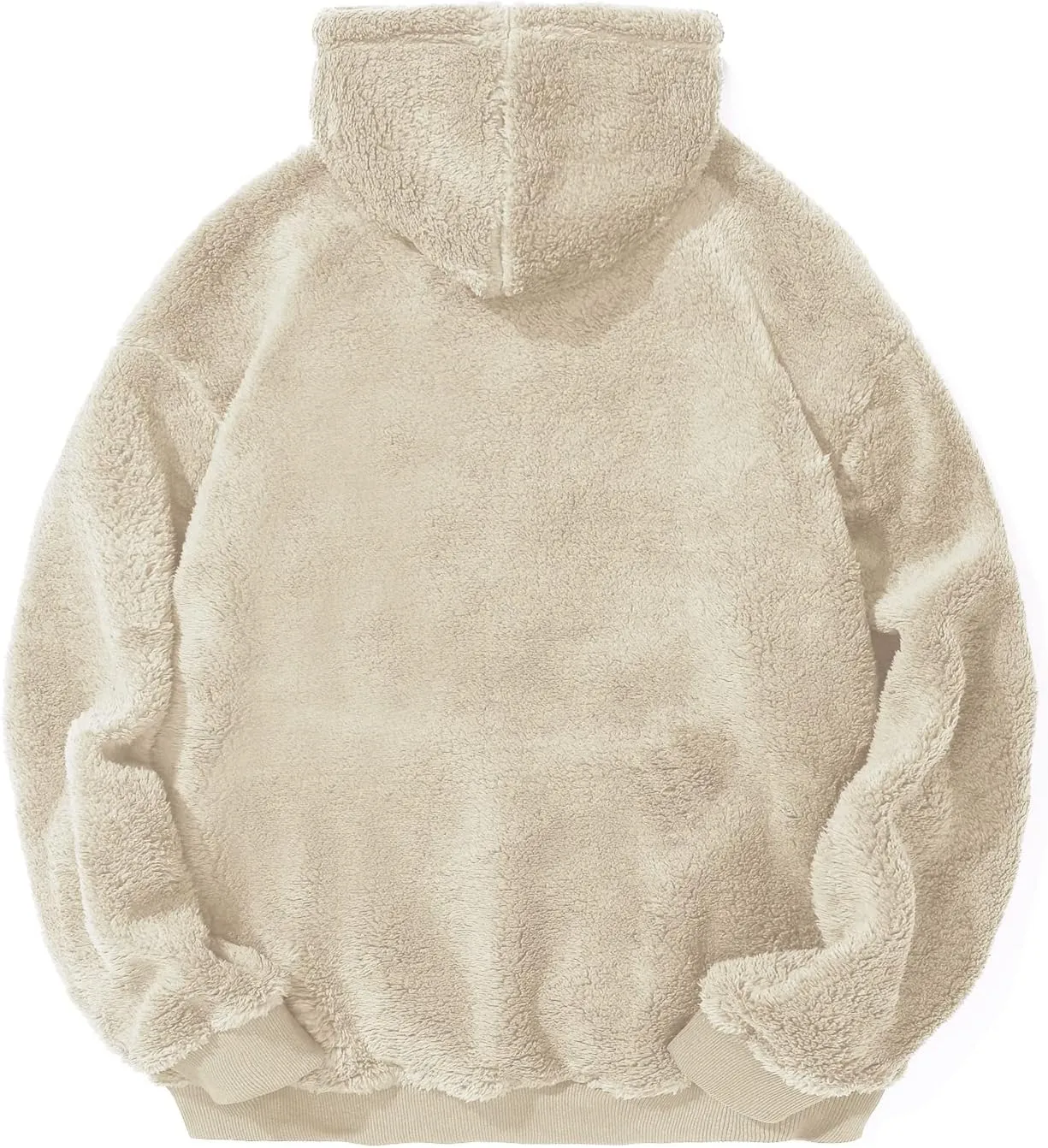 PEGENO Mens Fuzzy Sherpa Hoodie Pullover Sweatshirts Loose Cozy Pocket Long Sleeve Winter Hooded Outwear