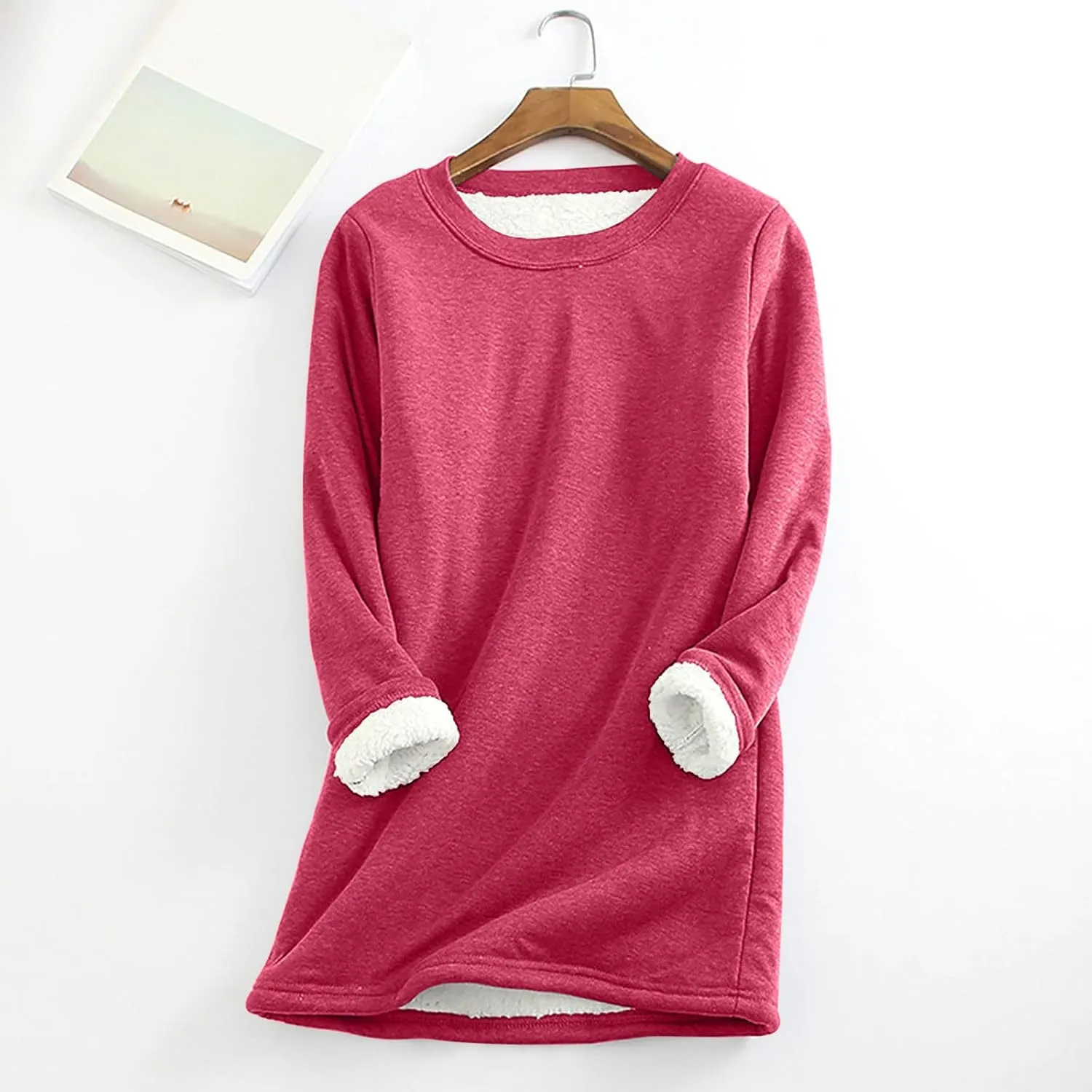 Plus Size Fuzzy Fleece Sweaters For Women Warm Winter Long Sleeve Sherpa Sweatshirts Cozy Soft Pullover Tops