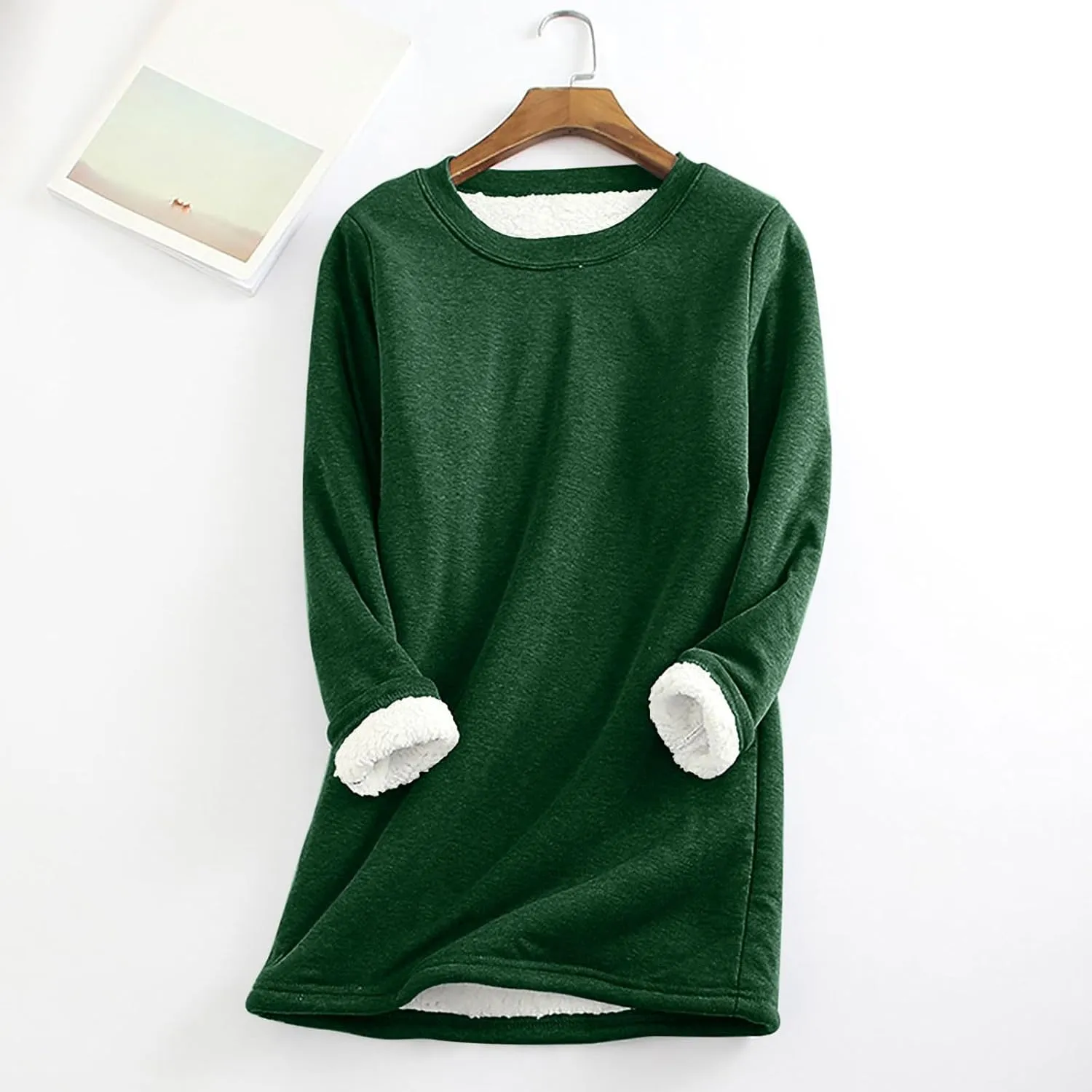 Plus Size Fuzzy Fleece Sweaters For Women Warm Winter Long Sleeve Sherpa Sweatshirts Cozy Soft Pullover Tops