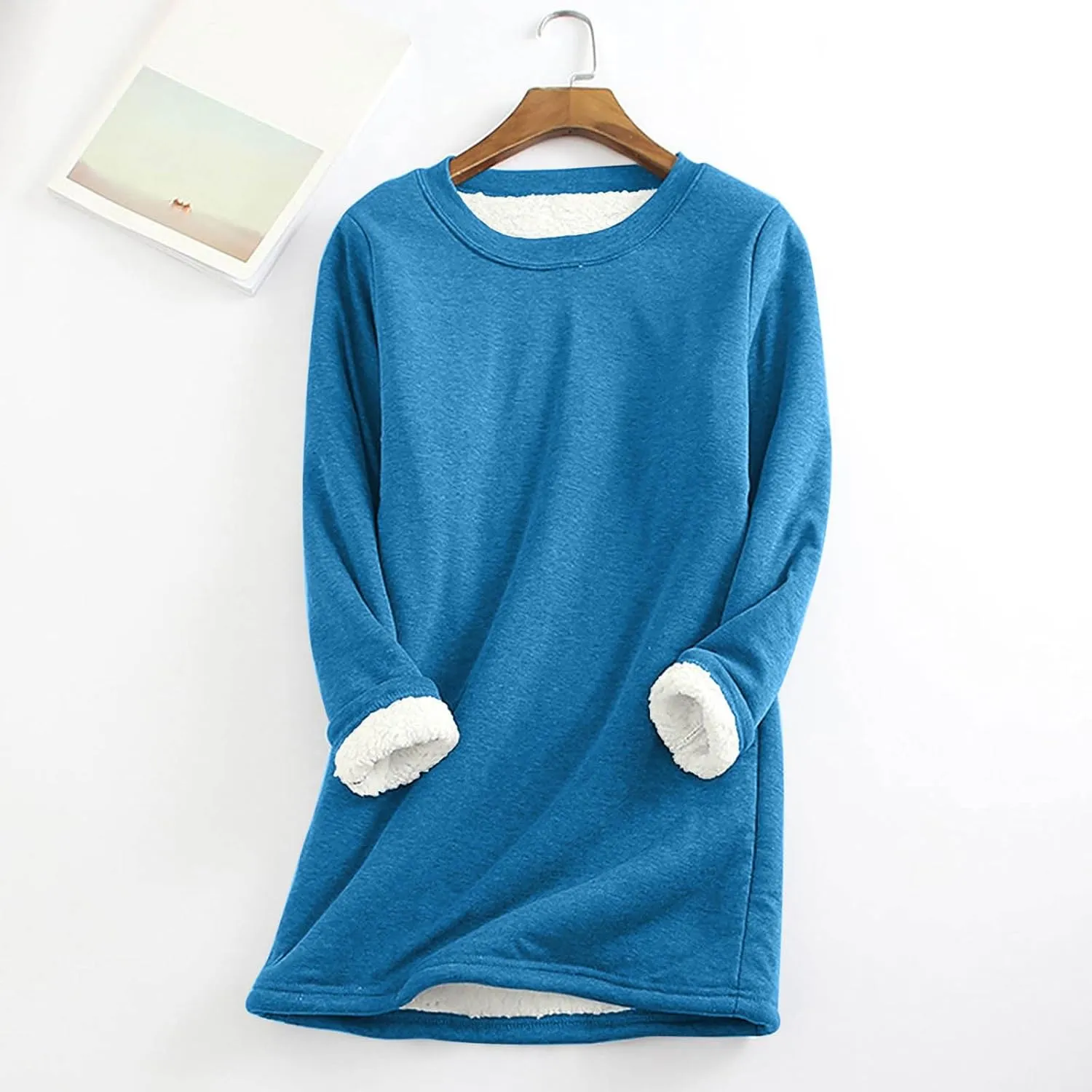 Plus Size Fuzzy Fleece Sweaters For Women Warm Winter Long Sleeve Sherpa Sweatshirts Cozy Soft Pullover Tops