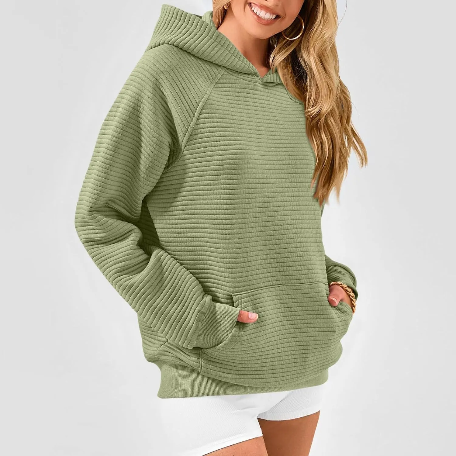 Preppy Hoodies for Women Fleece Loose Fit Hooded Sweatshirts Comfy Casual Long Sleeve Hoodies with Pockets