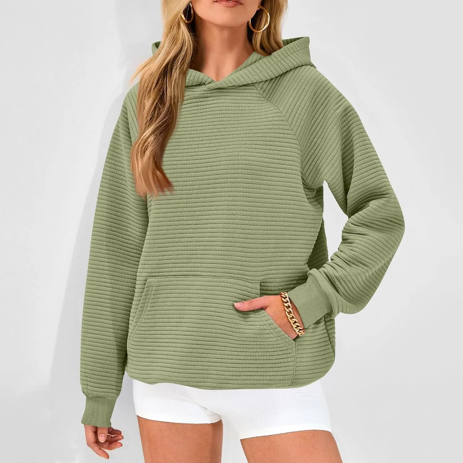 Preppy Hoodies for Women Fleece Loose Fit Hooded Sweatshirts Comfy Casual Long Sleeve Hoodies with Pockets