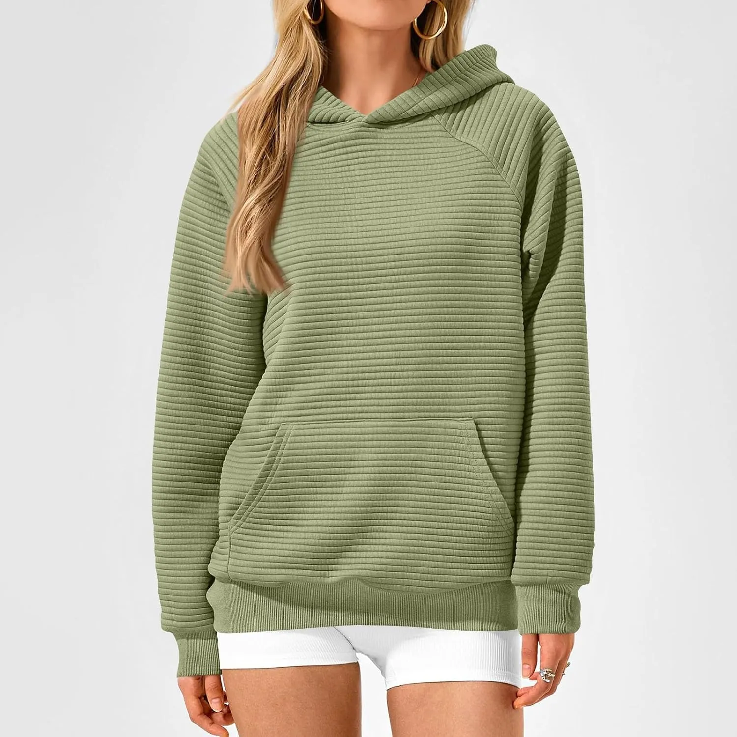 Preppy Hoodies for Women Fleece Loose Fit Hooded Sweatshirts Comfy Casual Long Sleeve Hoodies with Pockets