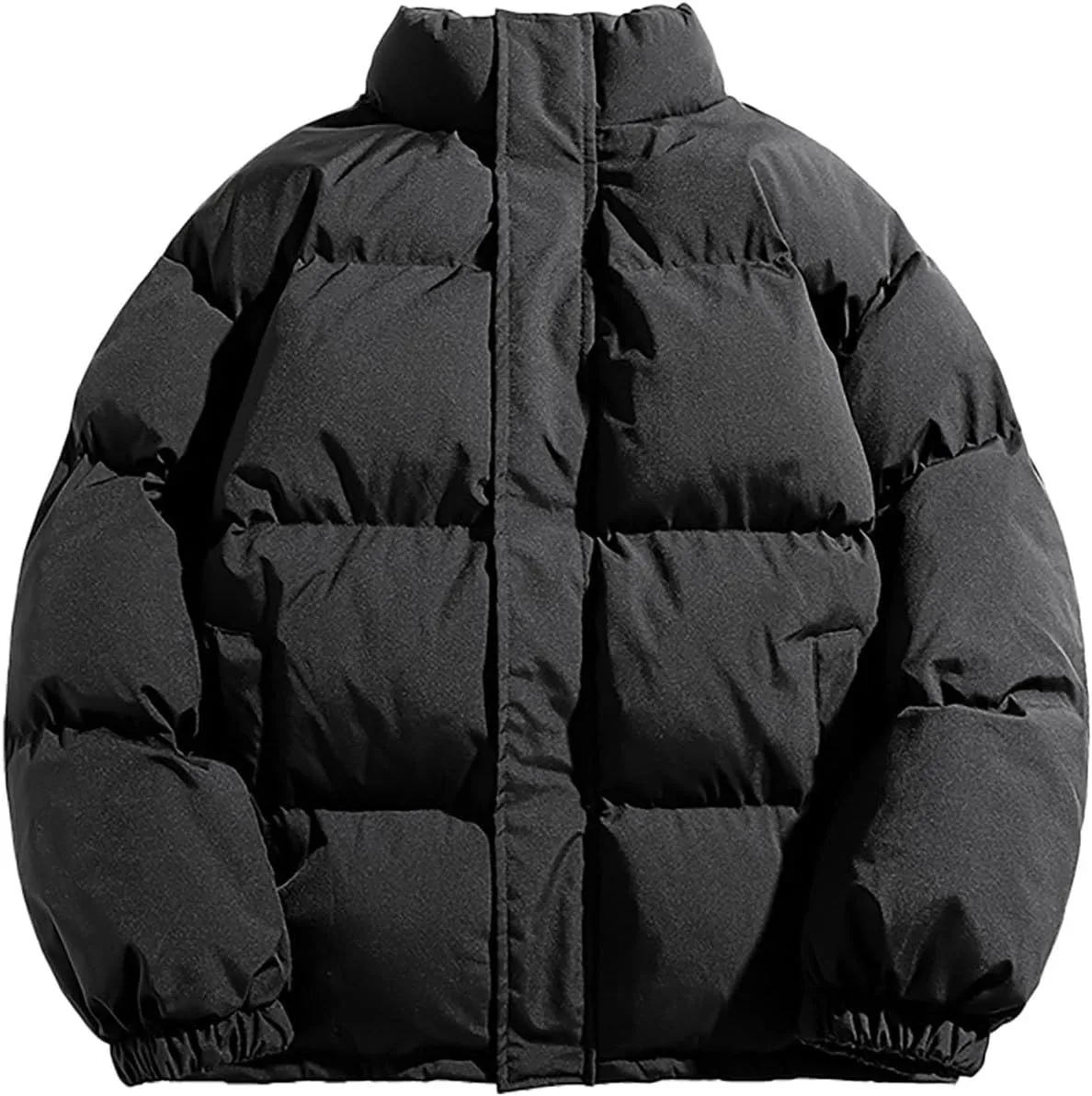 Puffer Jackets for Men Padded Down Coat Warm Winter Stand Collar Bubble Coat Outdoor Quilted Casual Jacket Outwear