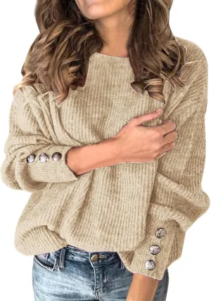 Quarter Zip Fleece Men Fashion Women Solid Sweater Tops Bow Collar Solid Buttons Long Sleeve Knitted Casual Fall