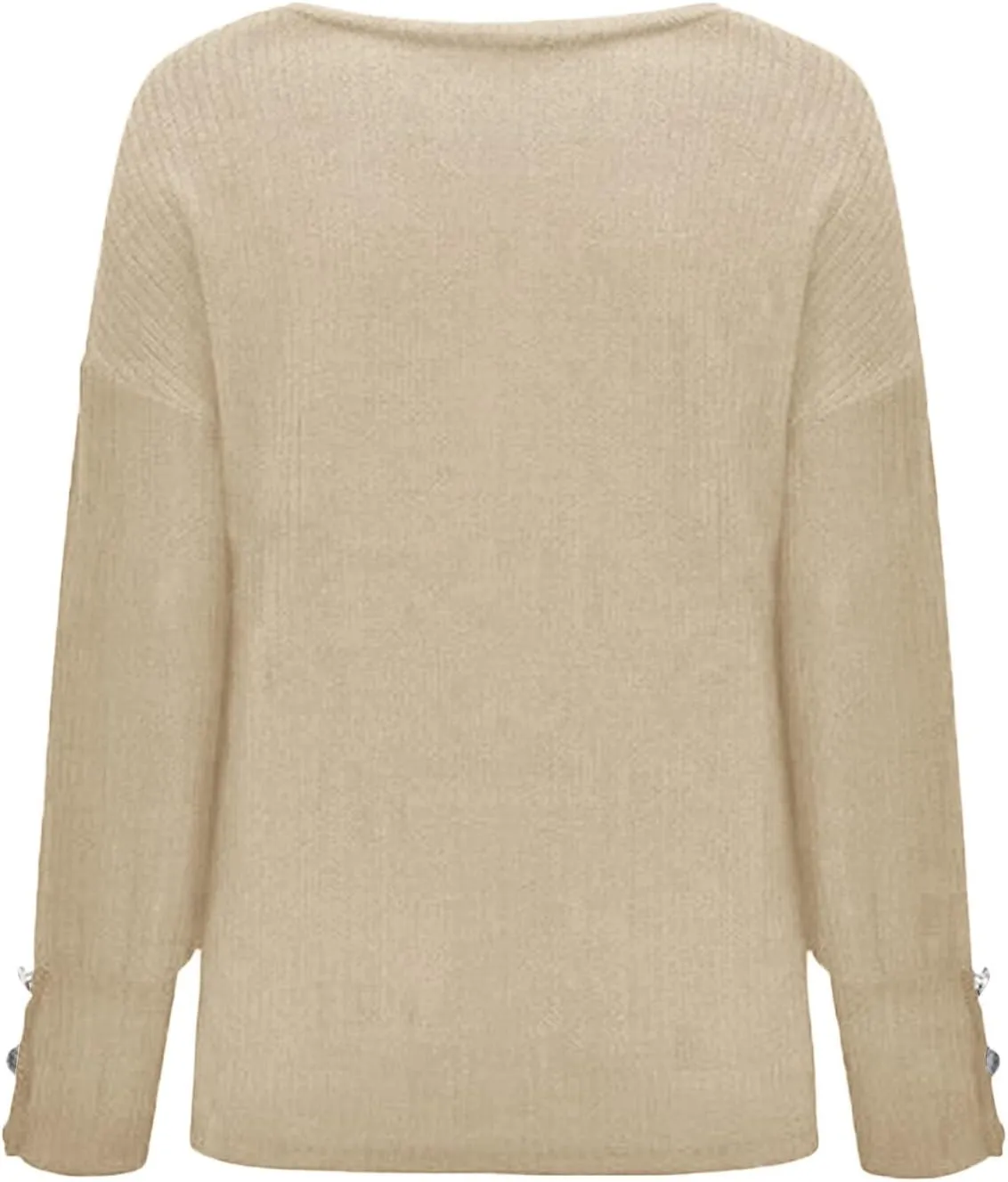 Quarter Zip Fleece Men Fashion Women Solid Sweater Tops Bow Collar Solid Buttons Long Sleeve Knitted Casual Fall