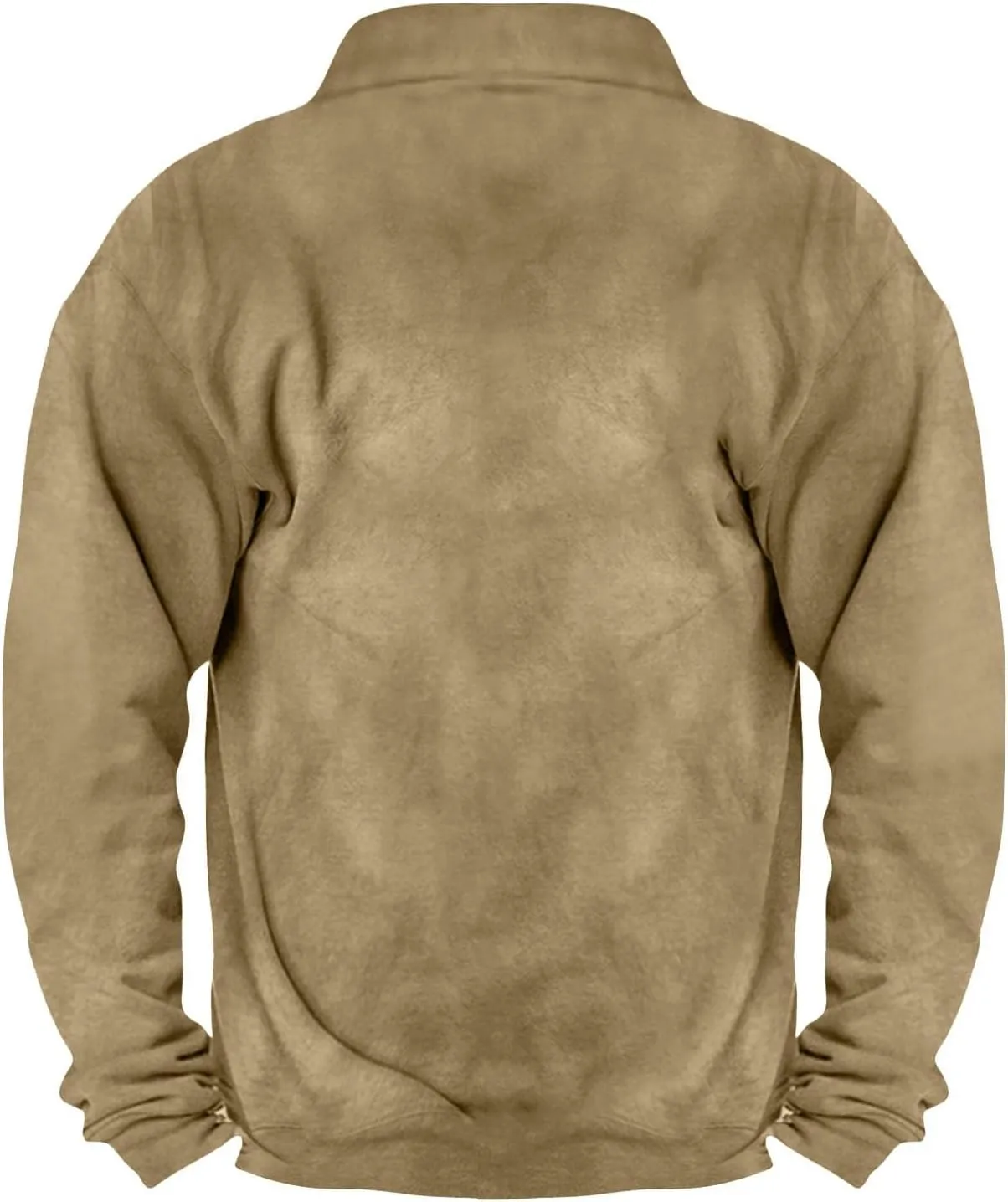 Quarter Zip Pullover Men Sherpa Fleece Western Sweaters Sweatshirts Long Sleeve Vintage Work Henley Pullovers