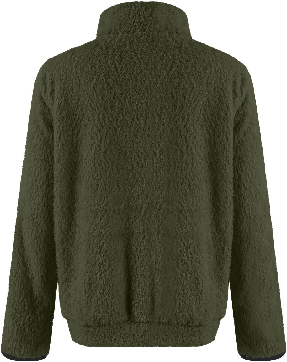 Quarter Zip Pullover Women Sherpa Fleece Hoodie Cropped Half Zip Sweatshirt Cozy Soft Fluffy Sweaters with Pocket