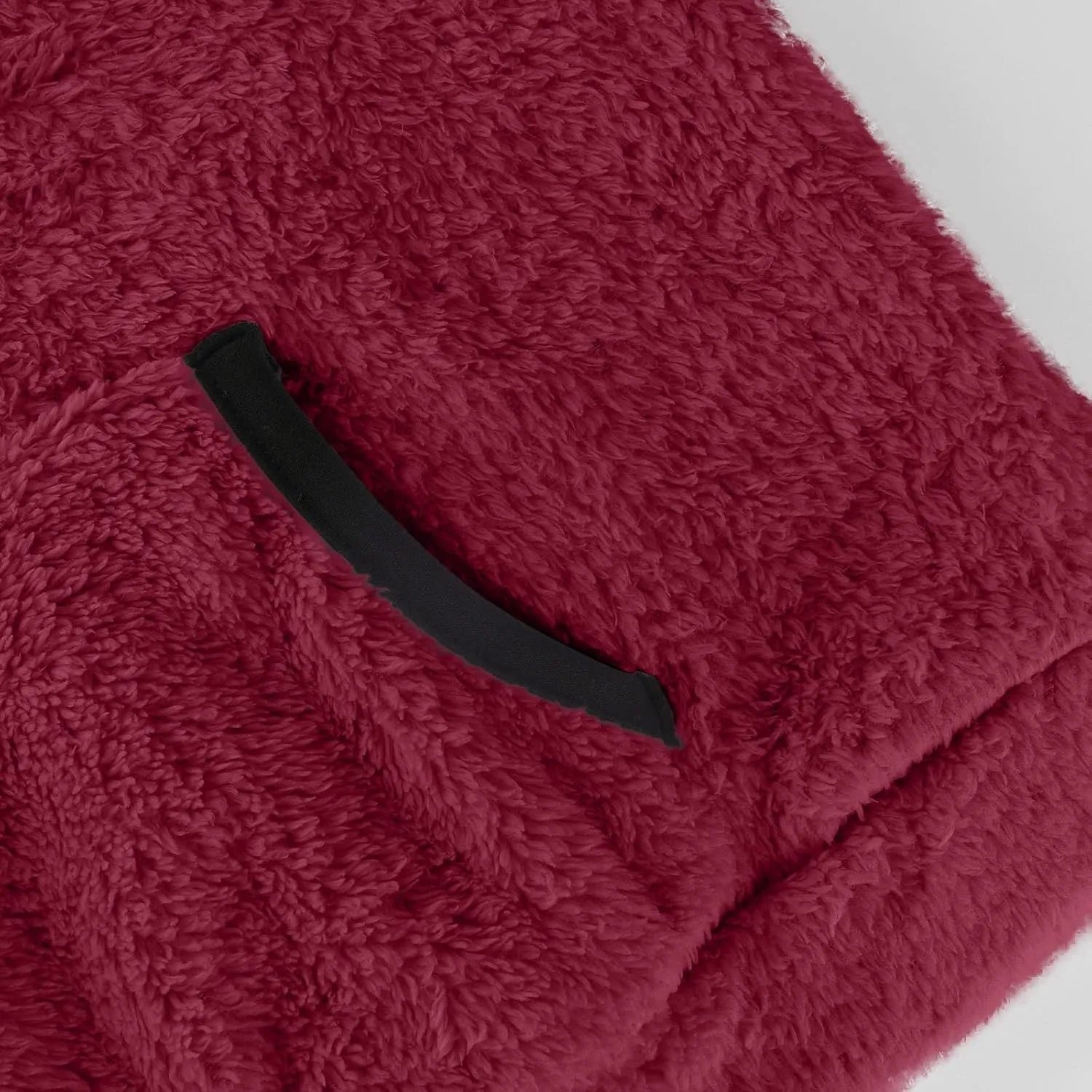 Quarter Zip Pullover Women Sherpa Fleece Hoodie Cropped Half Zip Sweatshirt Cozy Soft Fluffy Sweaters with Pocket