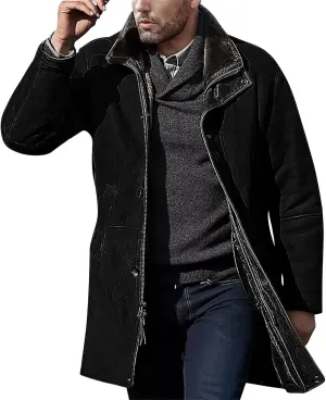 QWENTMTNTY Mens Sherpa Jacket with Hood Leather Bomber Jacket Leather Motorcycle Jacket Men Jean Jacket with Hoodie for Men 80S Jacket Men